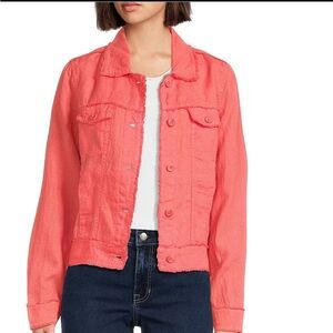 Tommy Bahama
Two Palm Raw Edge Point Collar Long Sleeve Button Front Jacket